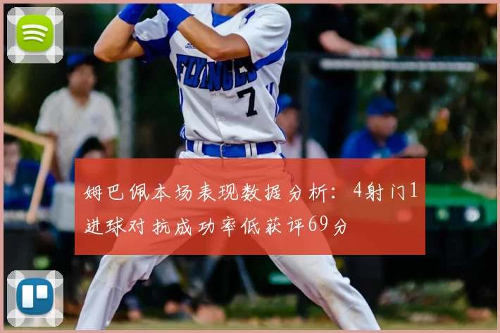 姆巴佩本场表现数据分析：4射门1进球对抗成功率低获评69分
